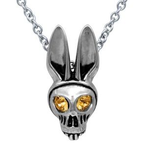 Bunny Skull BIRTHSTONE Choose Color/Month Necklace